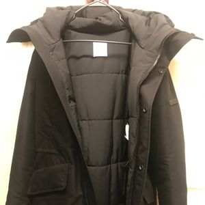 Sandro Paris Hooded Coat with Fur